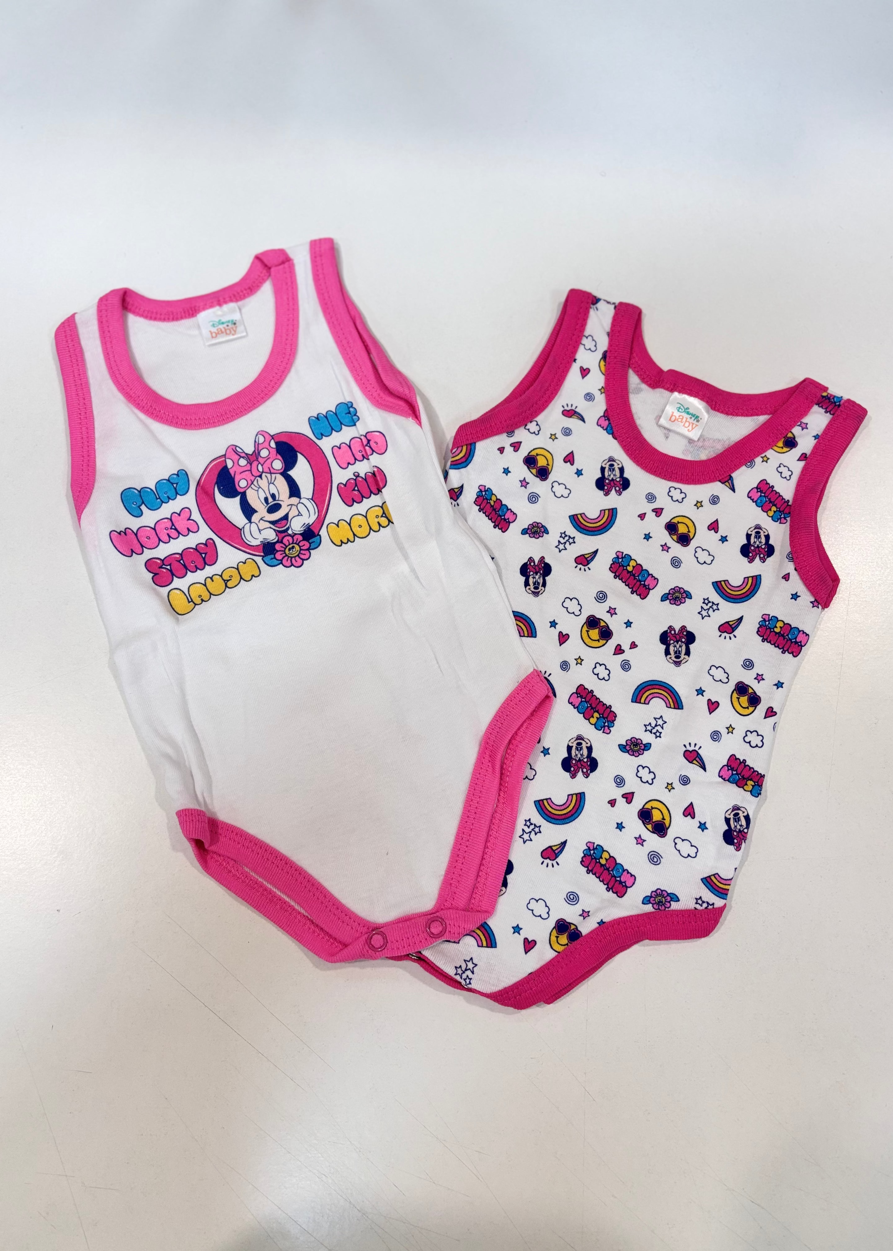 Pacote de 2 macacões para meninas da Disney Minnie Mouse WF8053