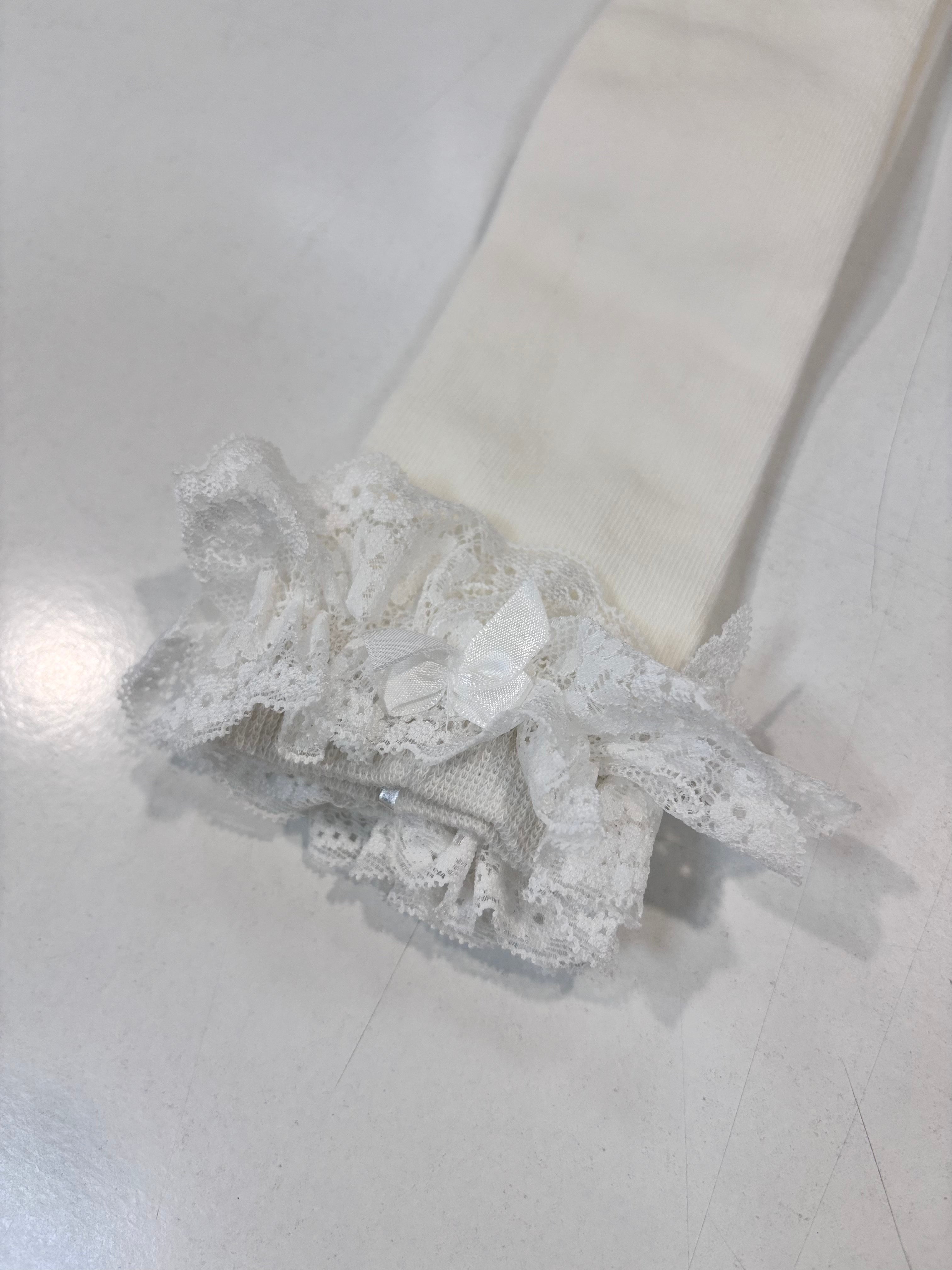 Calcetin puntilla niña crudo Miranda 1501