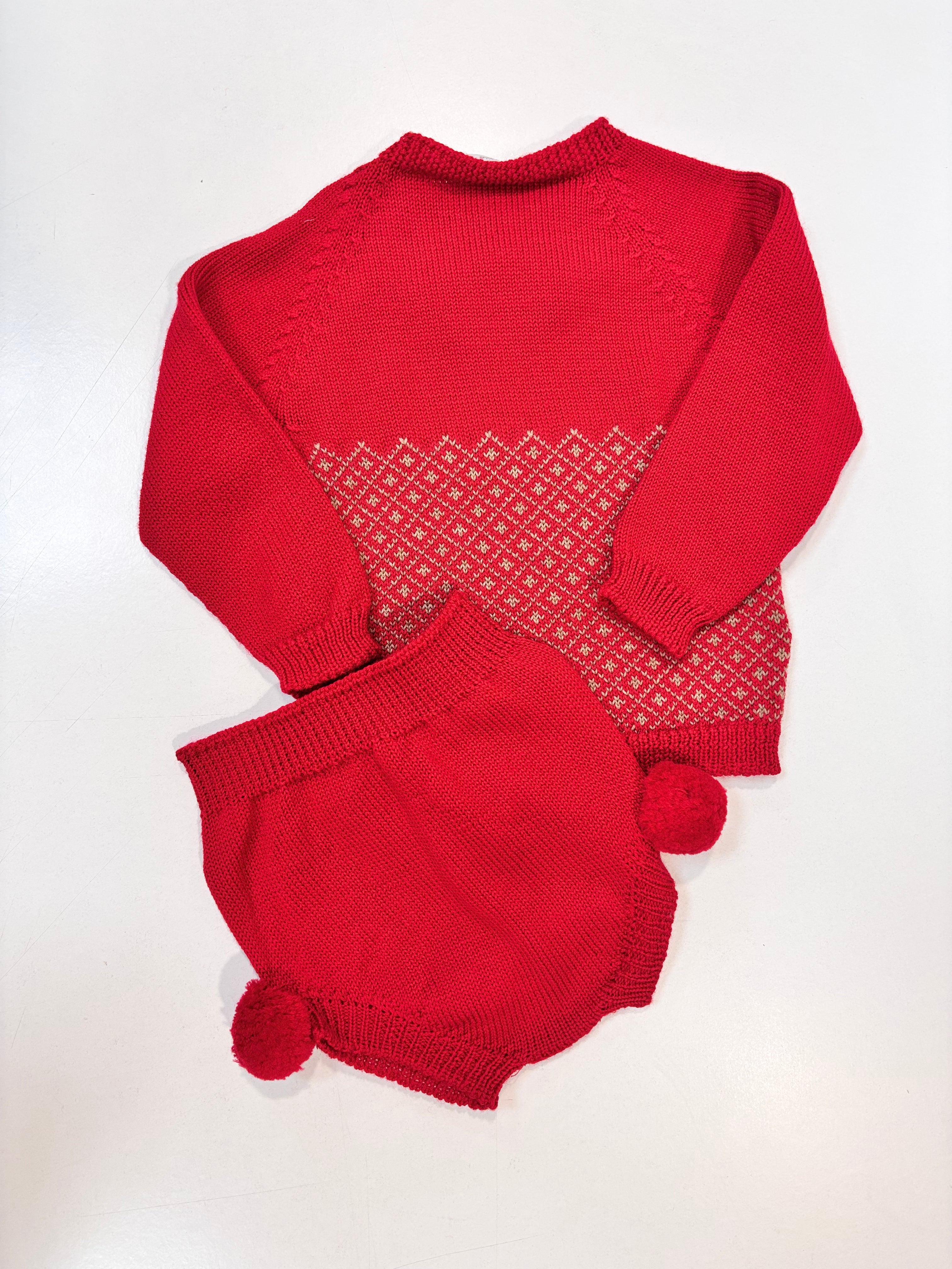 Conjunto punto bebe rojo 7301