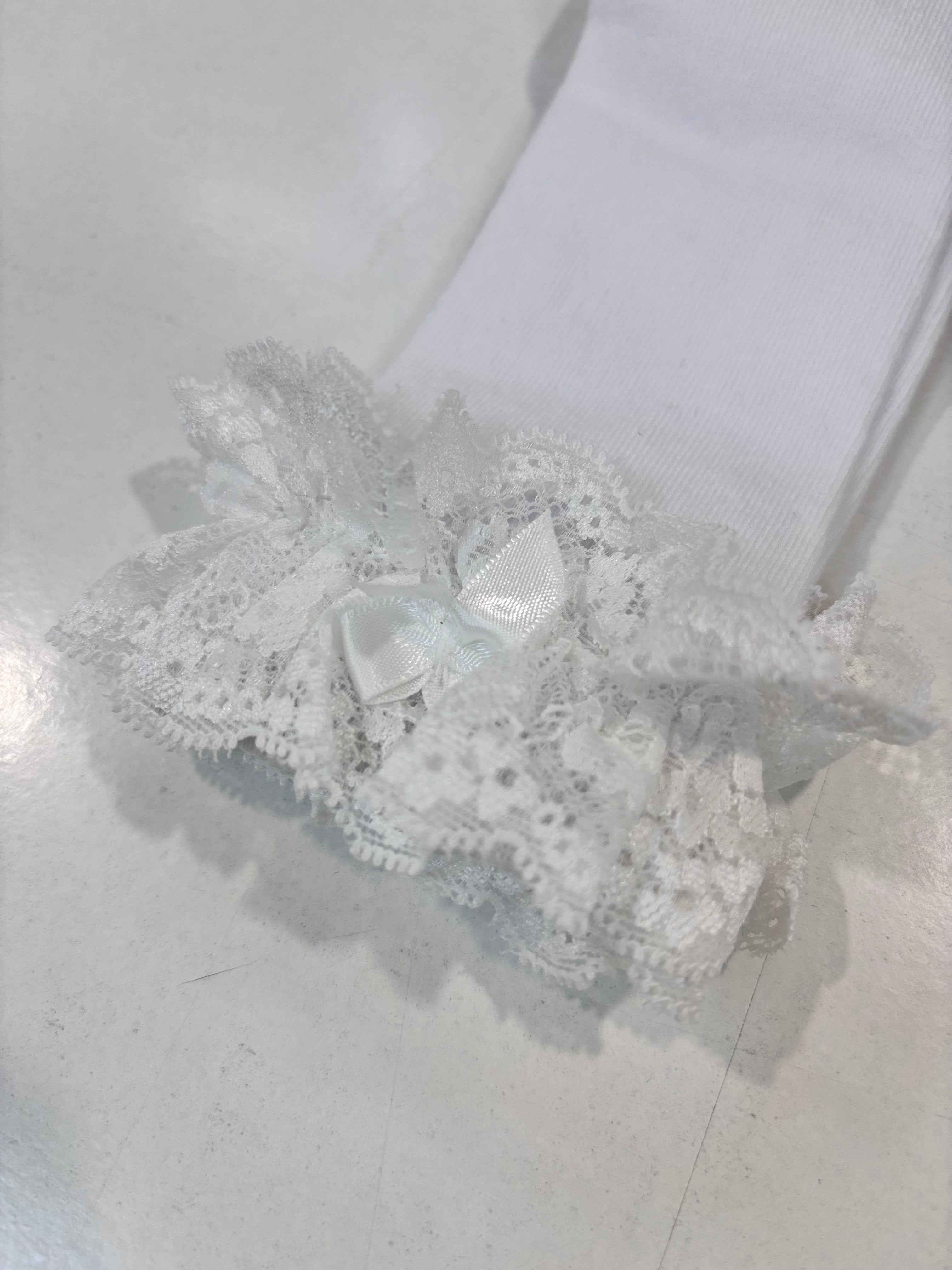 Calcetin puntilla niña blanco Miranda 1501