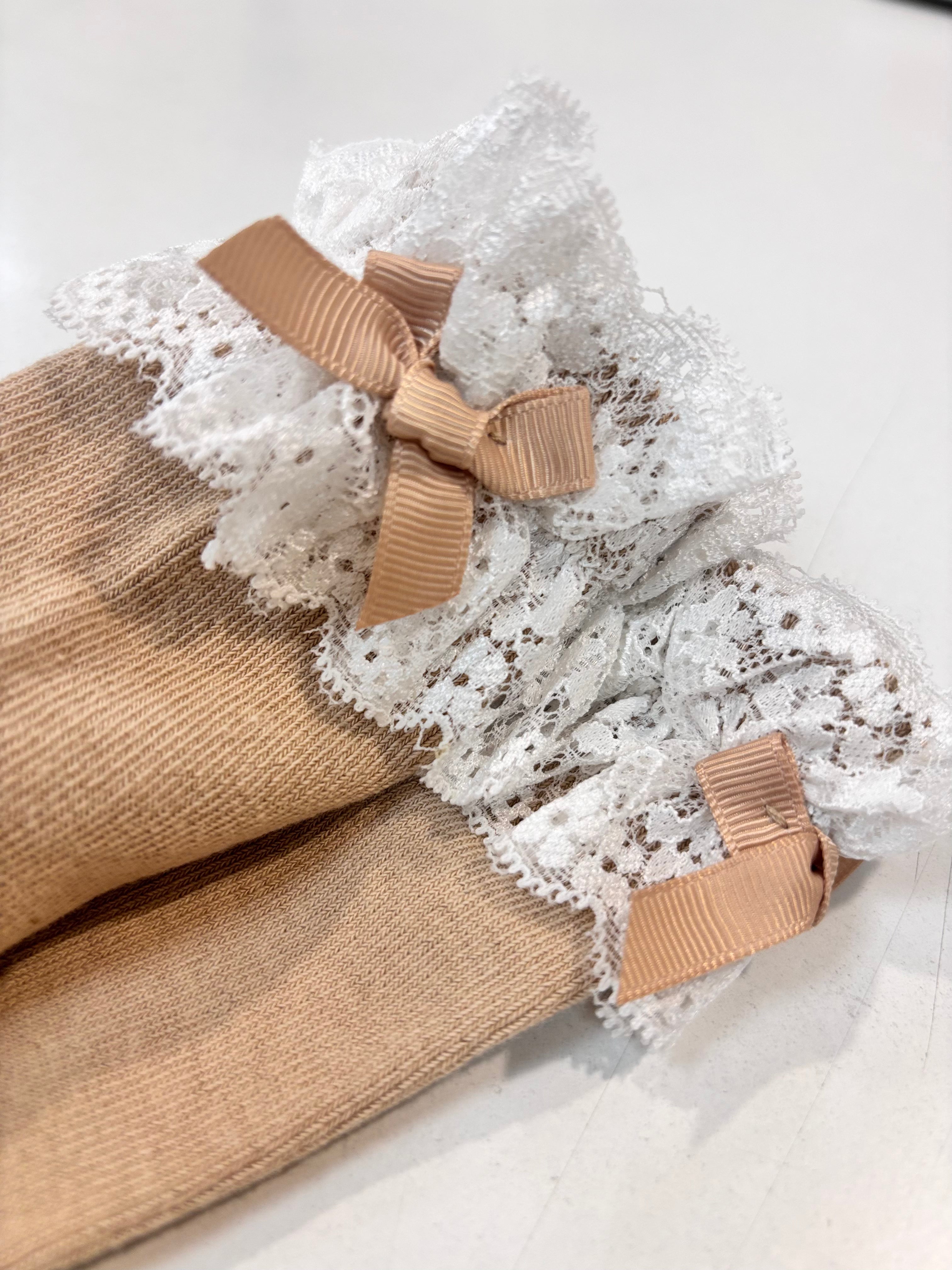 Calcetin puntilla niña camel Miranda 1503