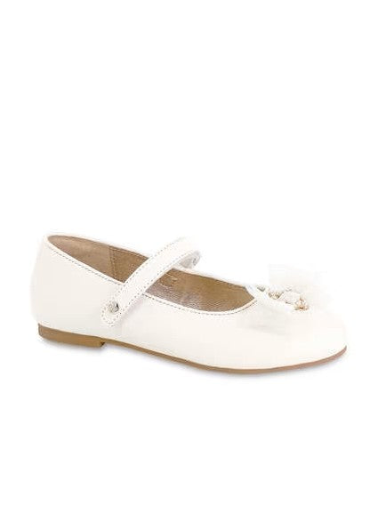 Mercedita de piel lazada tul color nata 05487