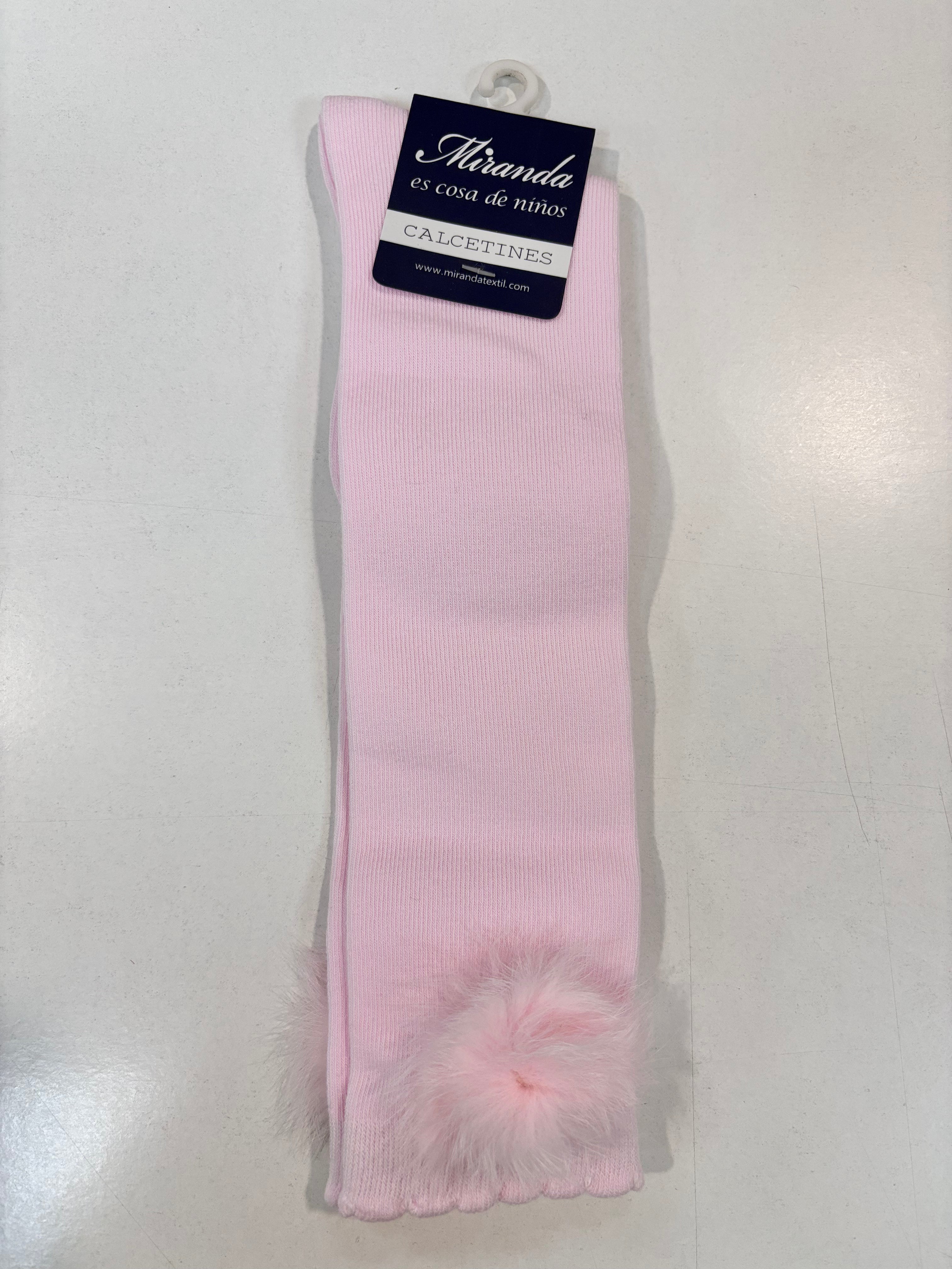 Calcetin pompon niña rosa claro Miranda 1505