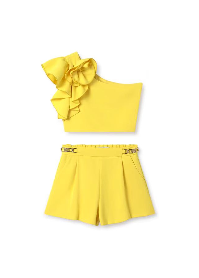 Conj. bermuda crepe fluido amarillo 5246 Abel y Lula - La boutique de AyA Abel y Lula