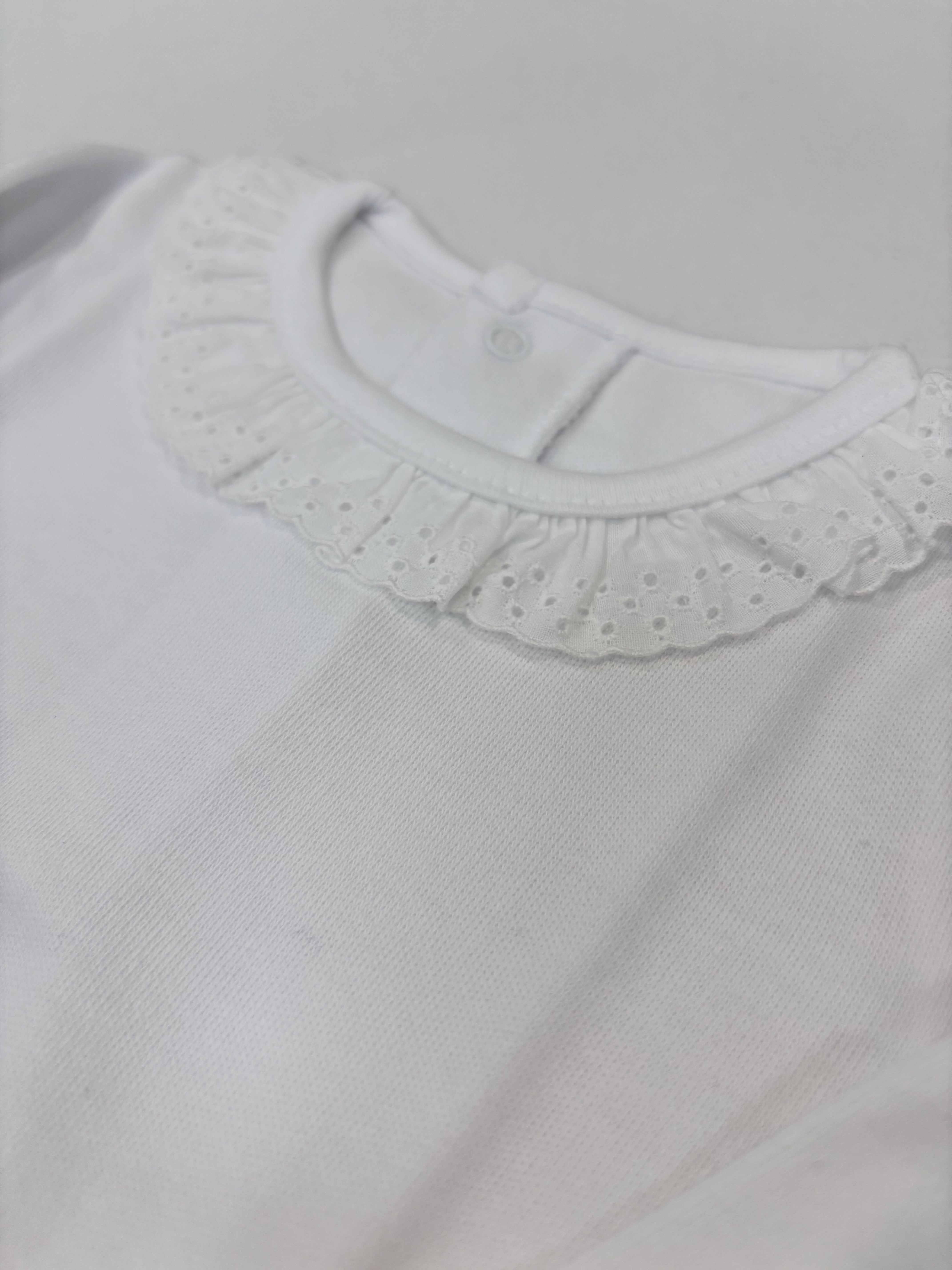 Body cuello blanco puntilla manga larga 19001 Calamaro