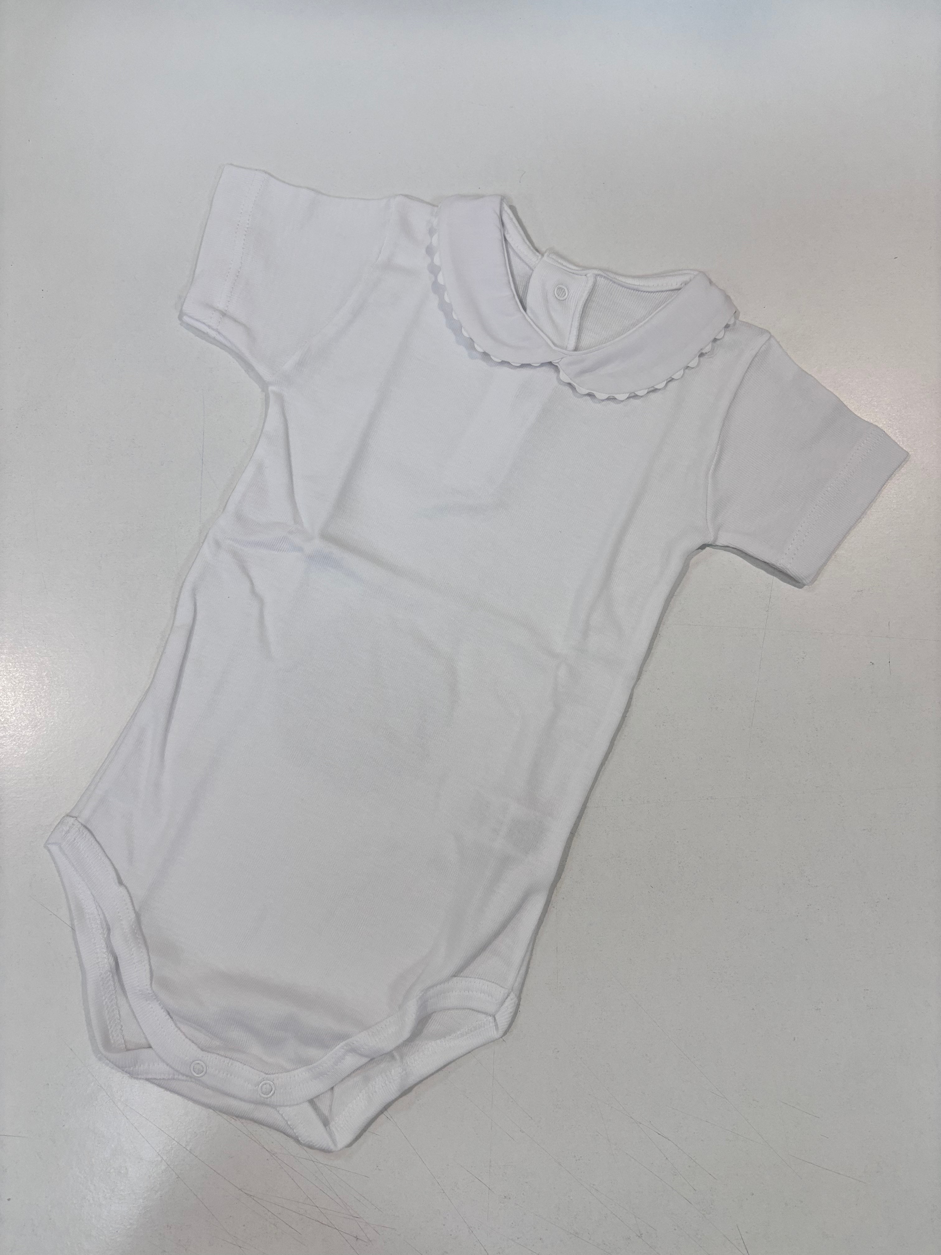 Body cuello blanco piconela manga corta 19019 calamaro