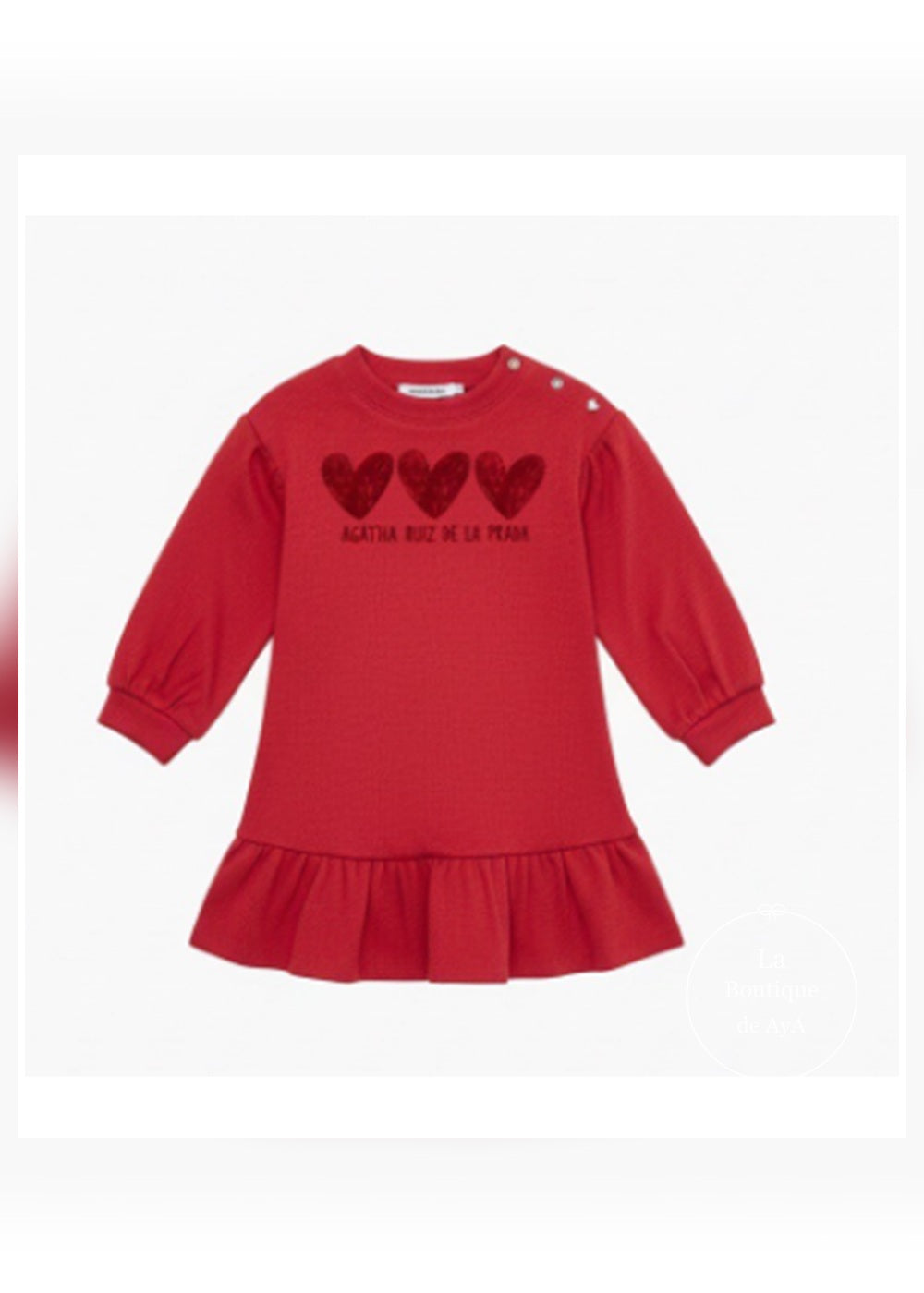 Vista frontal del vestido rojo de niña Agatha Ruiz de la Prada 8239W26