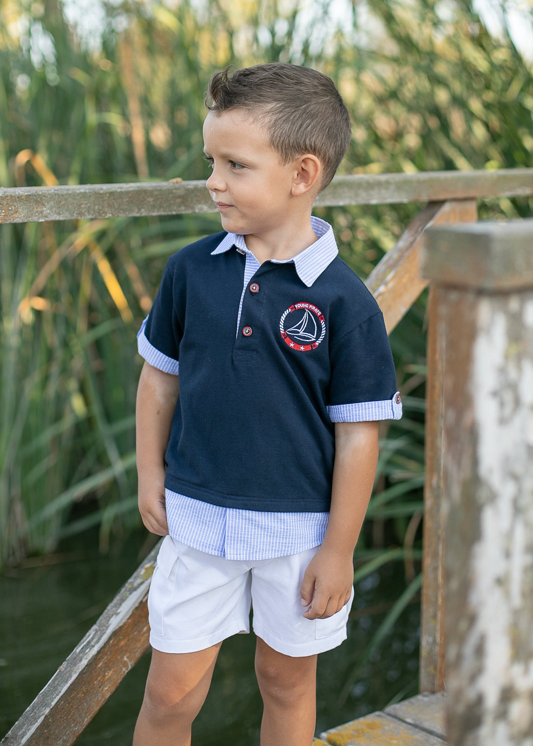 Conjunto polo y pantalon niño coco acqua 50437