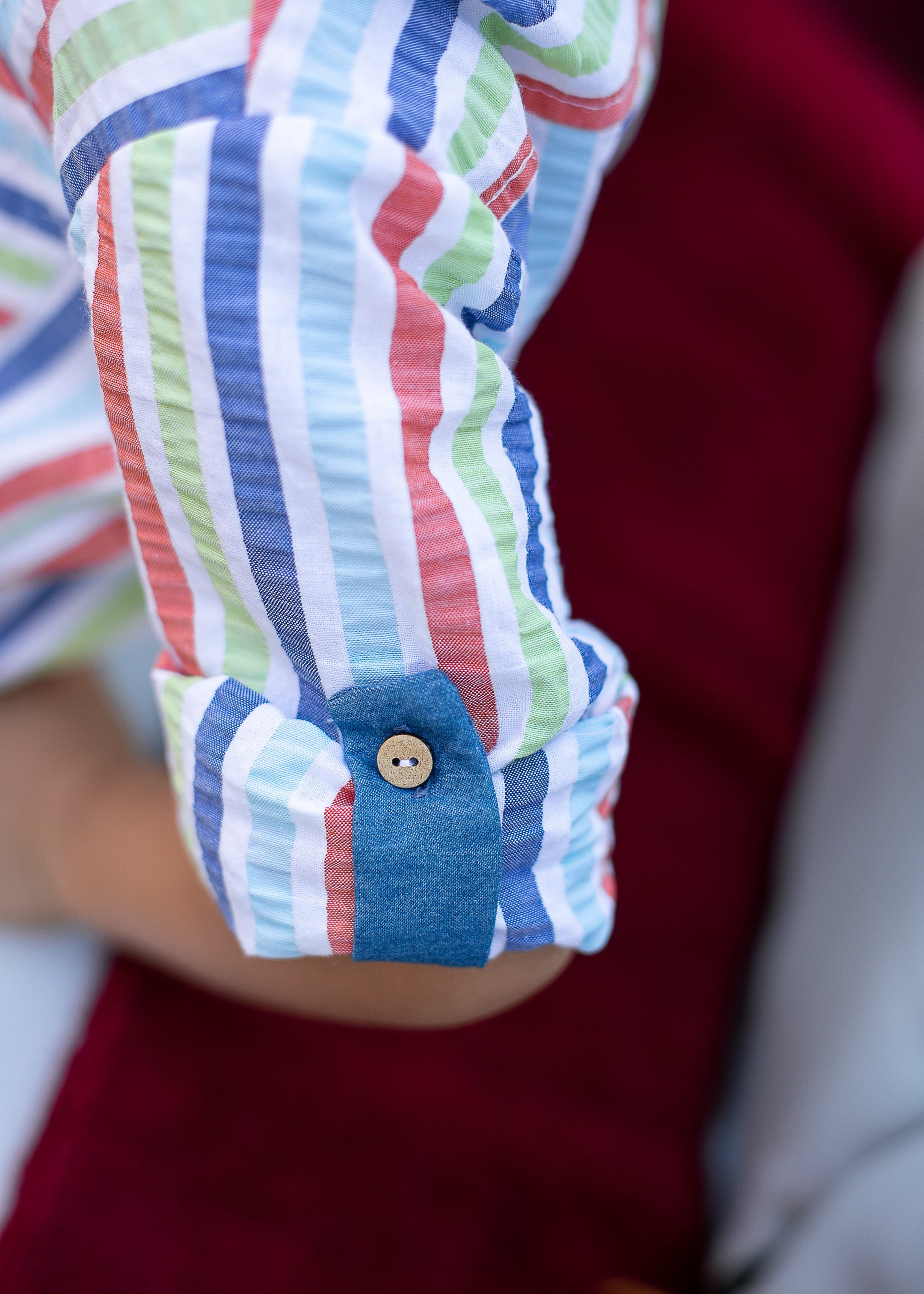 conjunto bermuda y camisa rayas multicolor coco acqua 50451