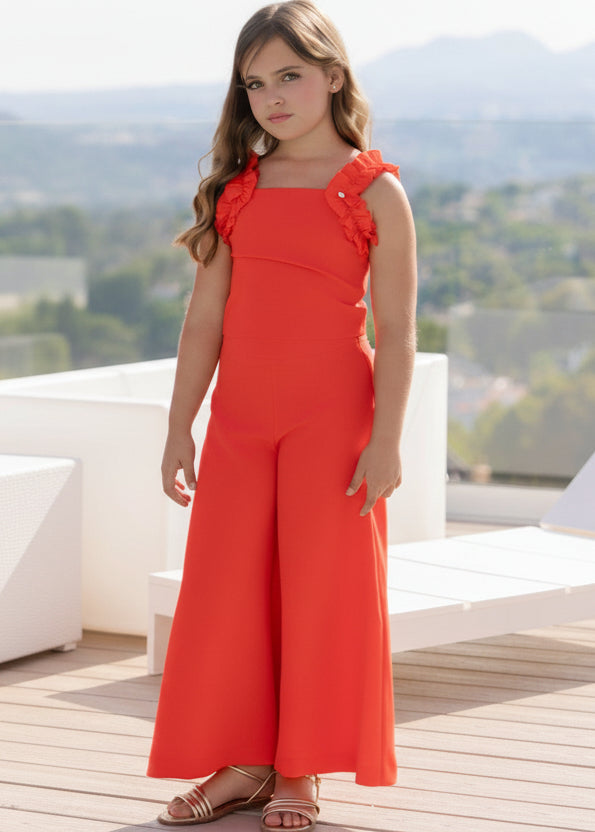 Conjunto niña Miranda rojo con top de volantes