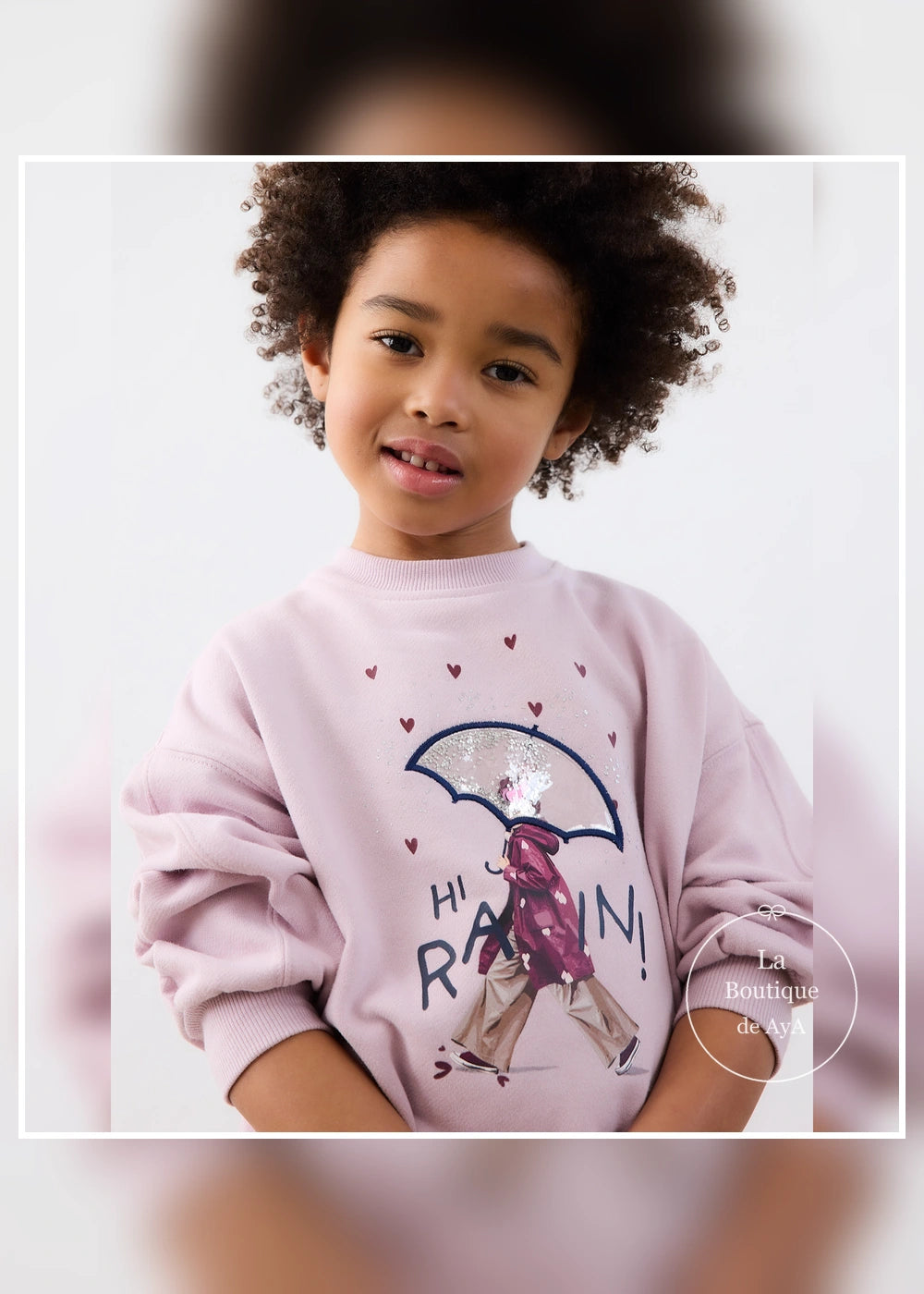 Conjunto sudadera y leggings flare malva niña Mayoral 04732-034. Vista de detalle con modelo.