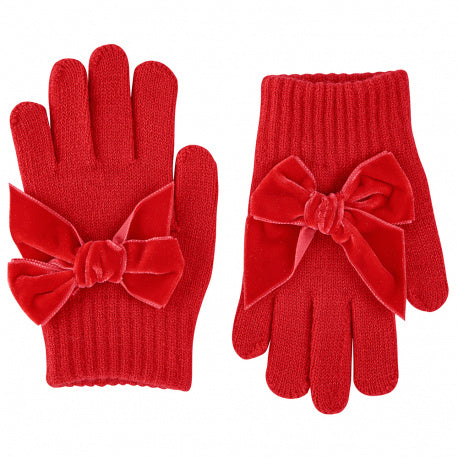 Guantes Rojo 550 con lazo grande de terciopelo Condor - La boutique de AyA Cóndor
