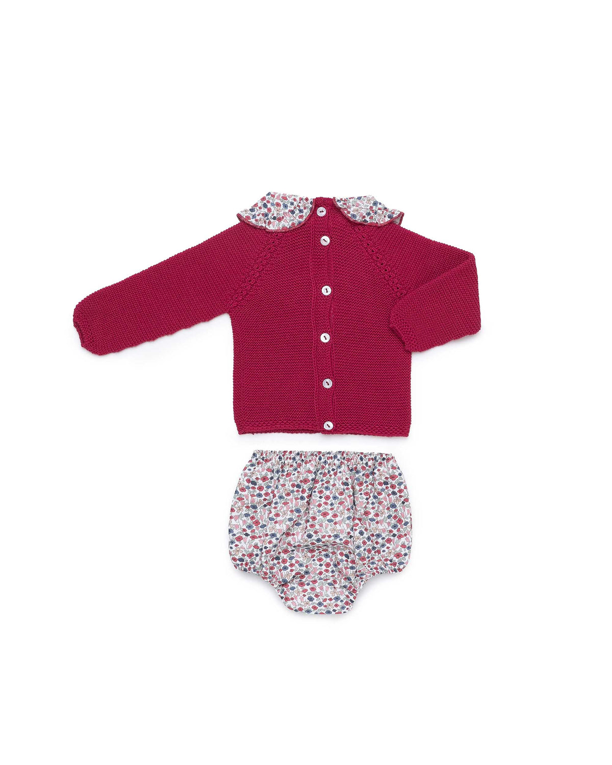 Conjunto niña Juliana braga de flores y cuello volante 26602, detalle de acabados, otoño invierno 2026/27