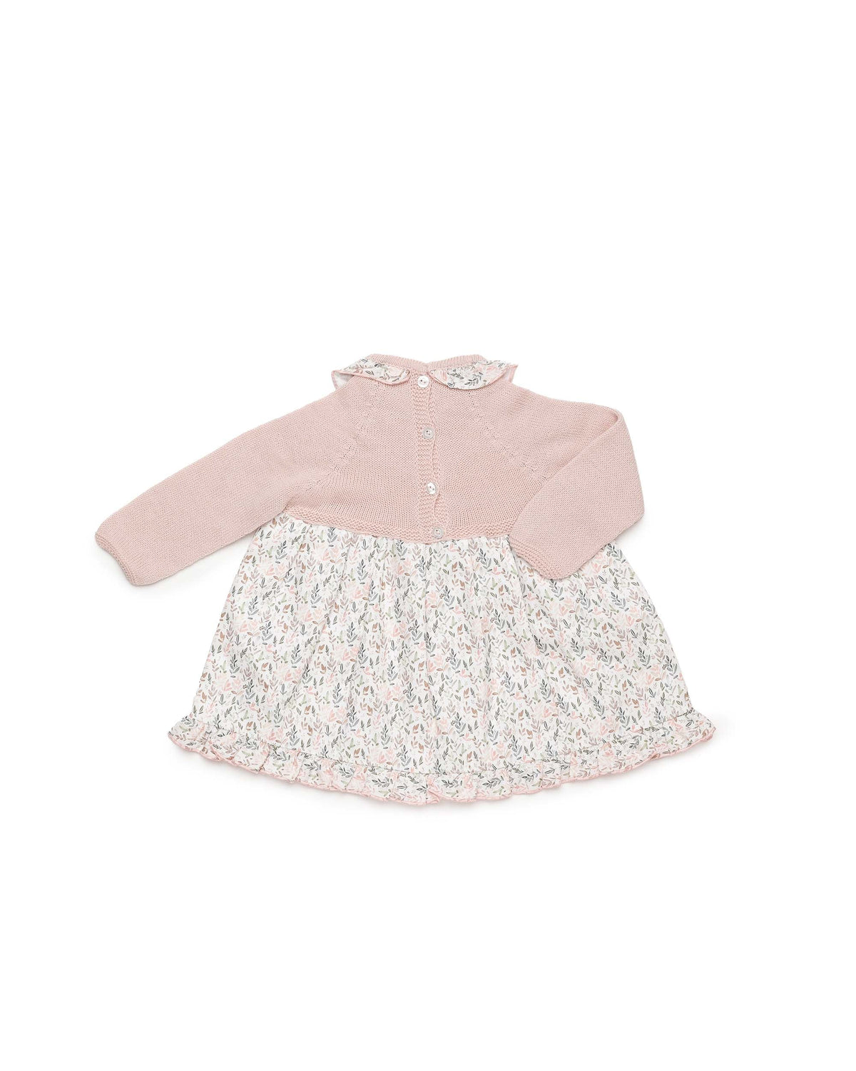 Vestido niña Juliana punto y ramitas 26656, detalle de acabados, otoño invierno 2026/27