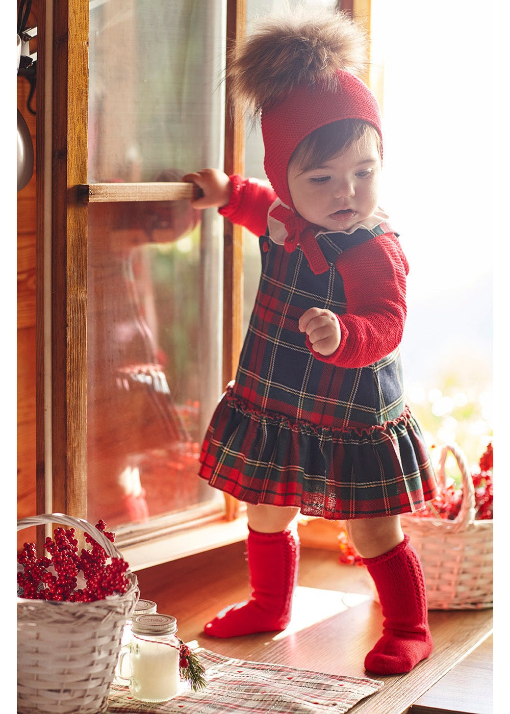 Conjunto niña Juliana pichi de cuadros y jersey 26675, colección otoño invierno 2026/2027