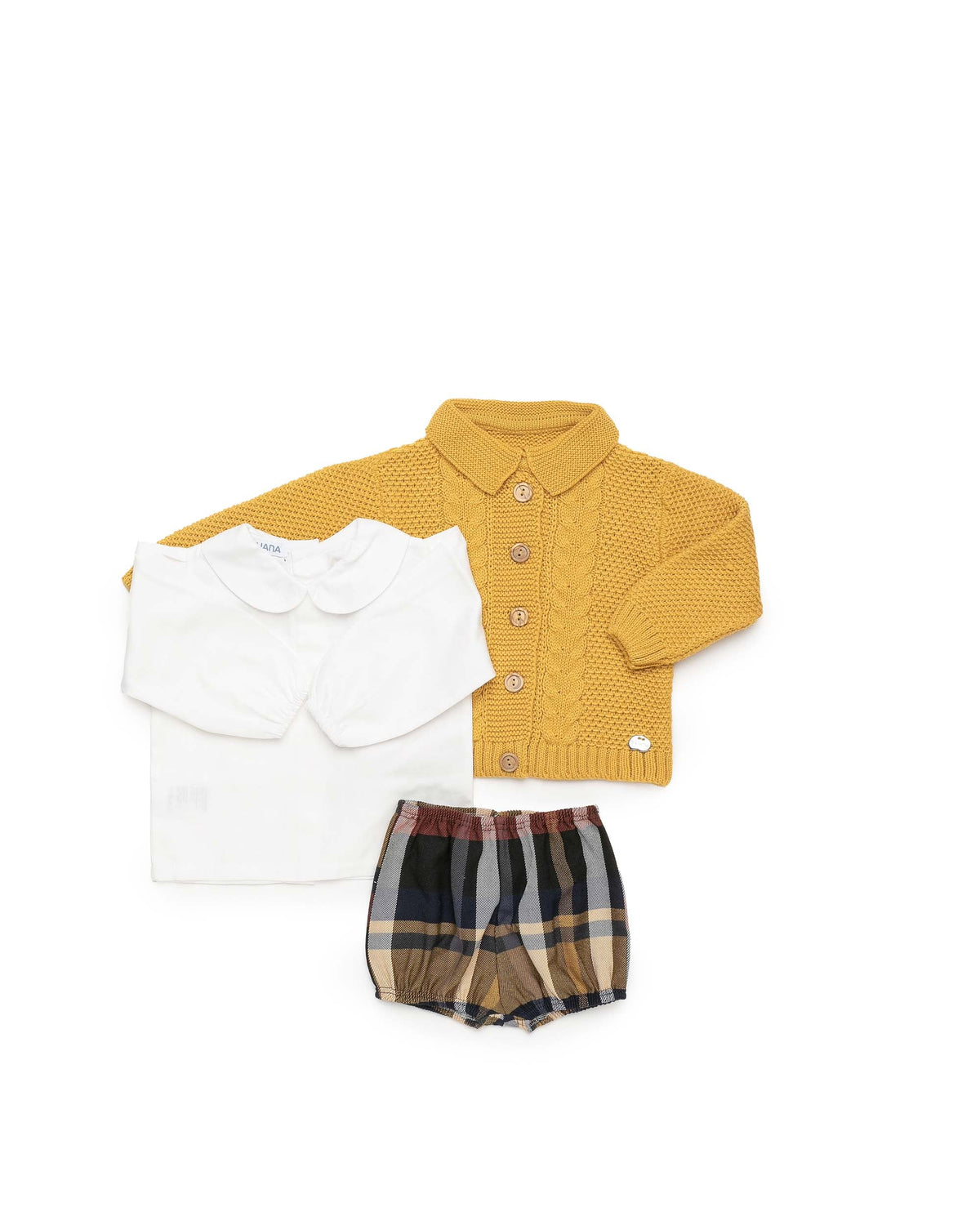 Conjunto niño Juliana pantalón y chaqueta de pana y cuadros 26693, prenda coordinada, otoño invierno 2026/27