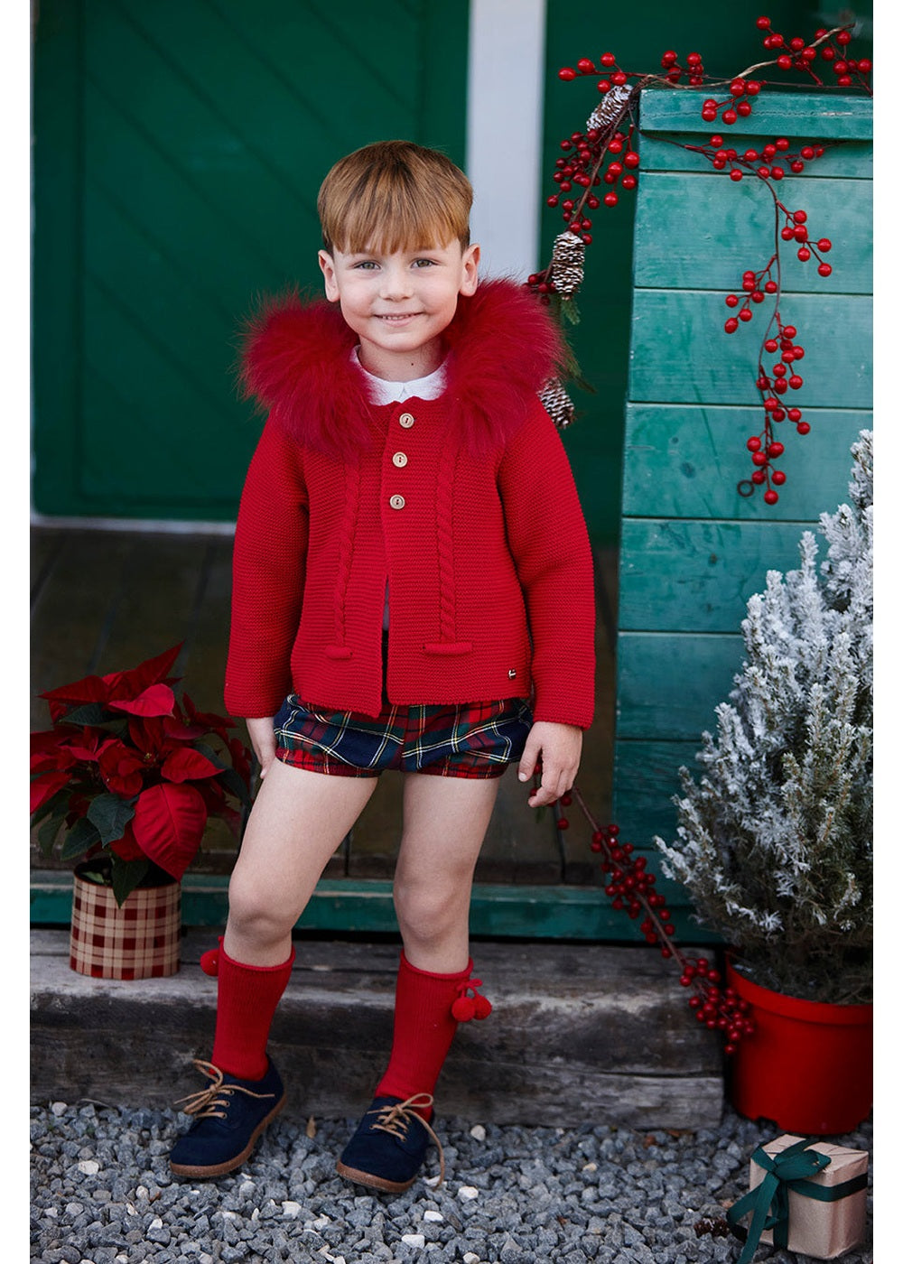Conjunto niño Juliana pantalón y chaqueta de cuadros 26694, colección otoño invierno 2026/2027