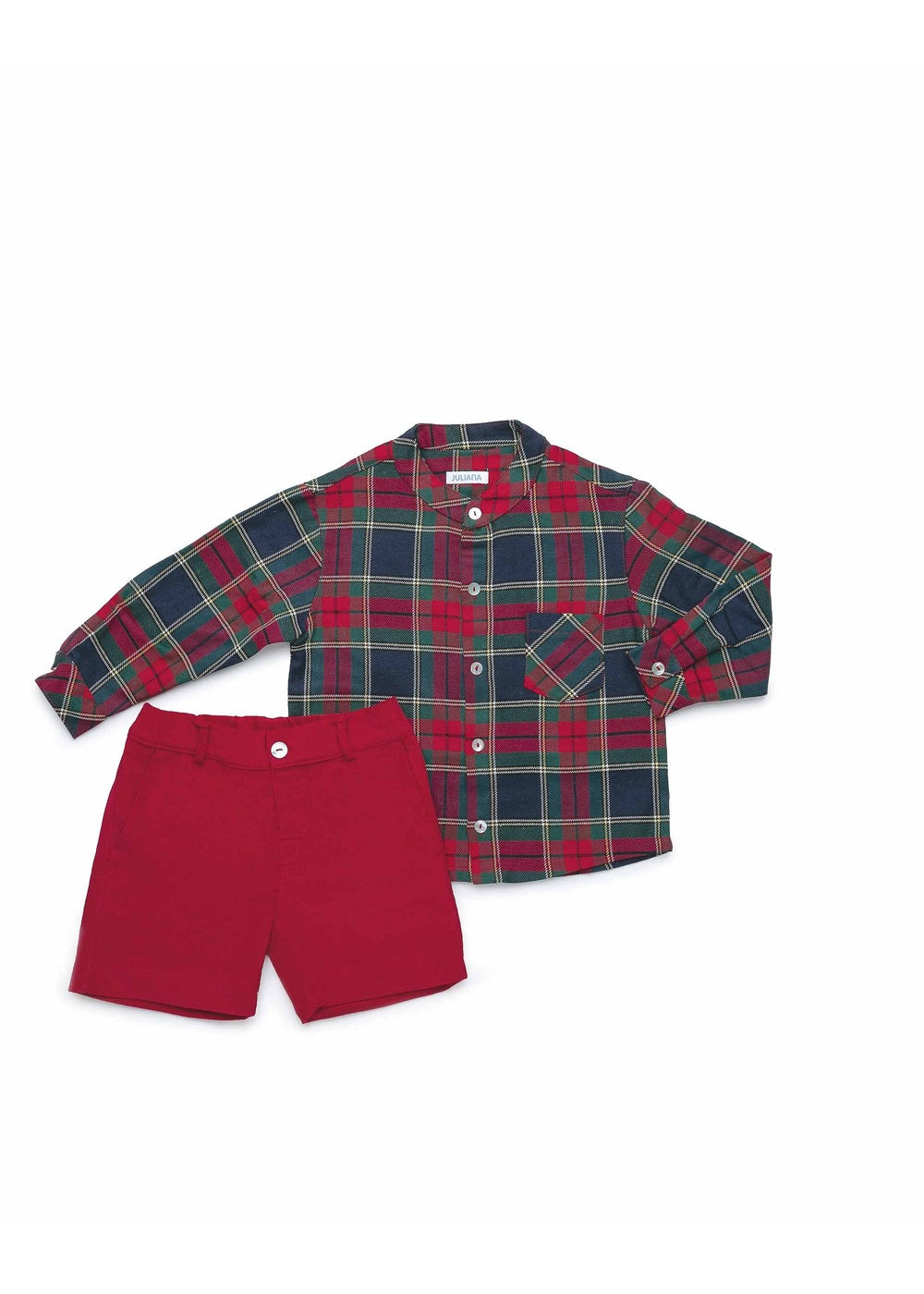 Conjunto niño Juliana pantalón y camisa de cuadros 26695, colección otoño invierno 2026/2027