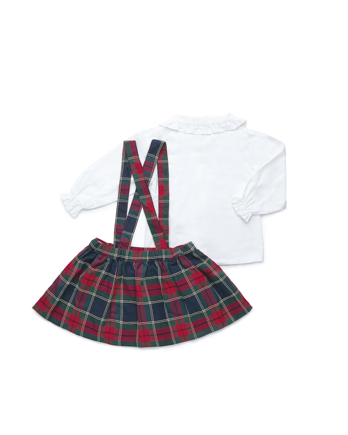 Conjunto niña Juliana falda de cuadros con tirantes 26703, prenda coordinada, otoño invierno 2026/27