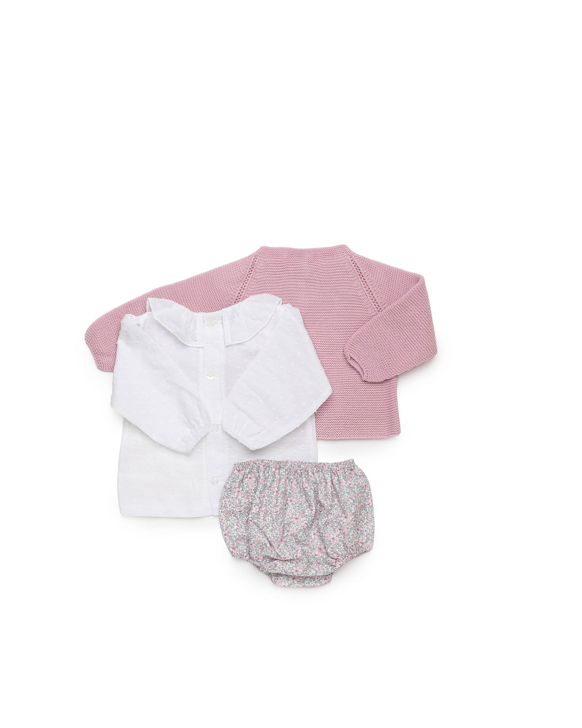 Conjunto bebé niña Juliana chaqueta y florecitas 26706, detalle de acabados, otoño invierno 2026/27