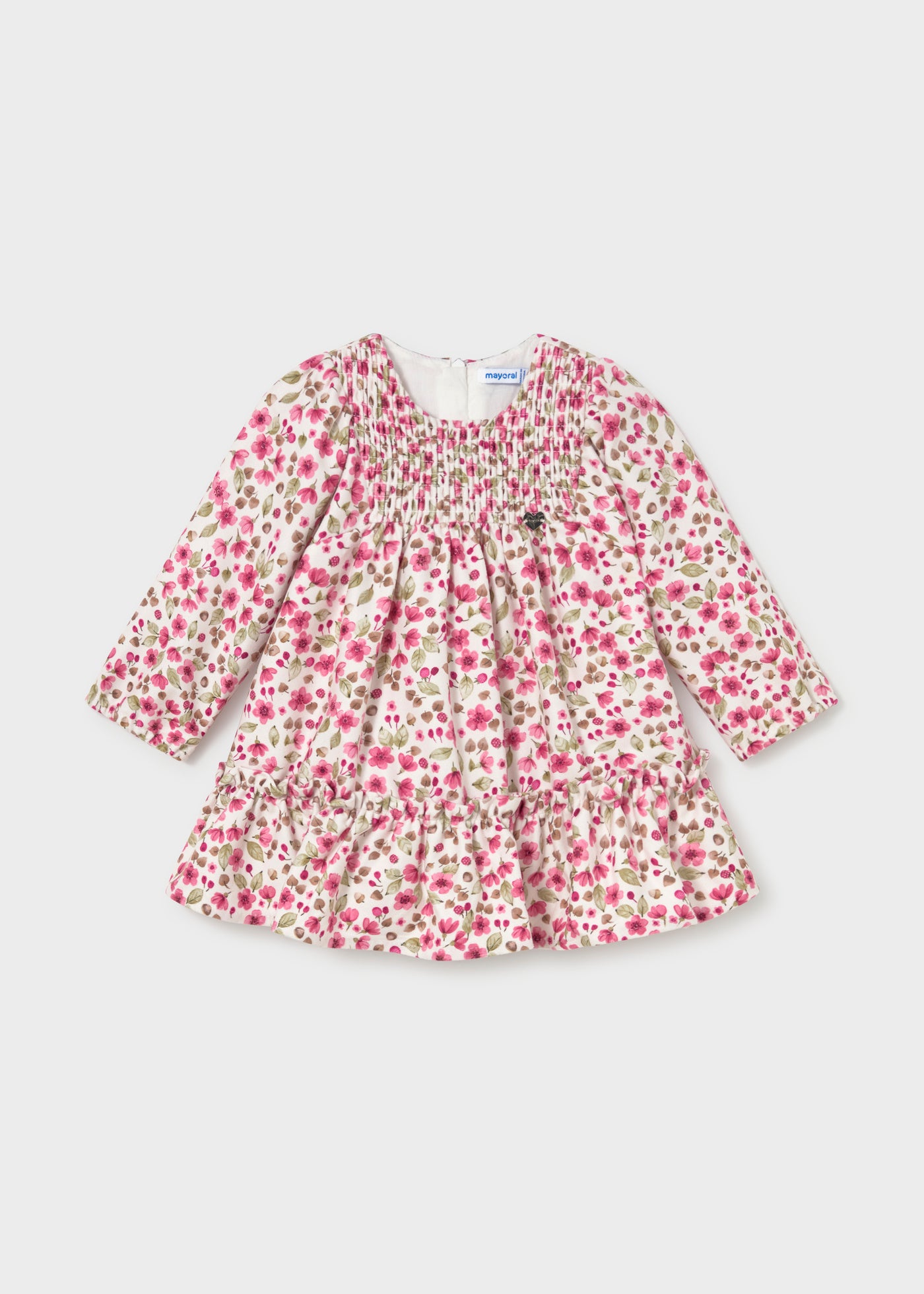Vestido terciopelo estampado Pétalo Mayoral para bebé niña - imagen 4