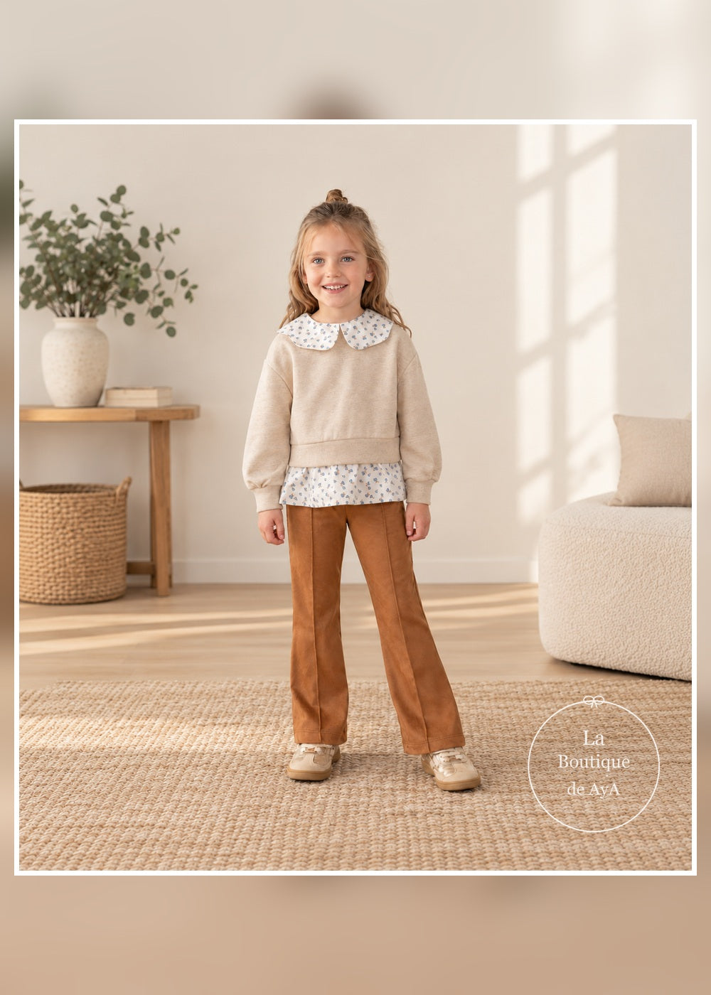 Conjunto leggings antelina toffe niña Mayoral 04736 - Portada frontal con modelo