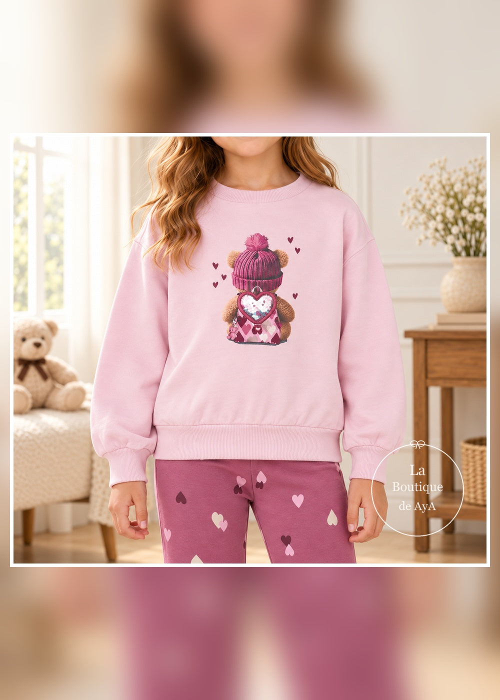 Conjunto osito y leggings violeta para niña Mayoral 04738 - Detalle de la prenda superior