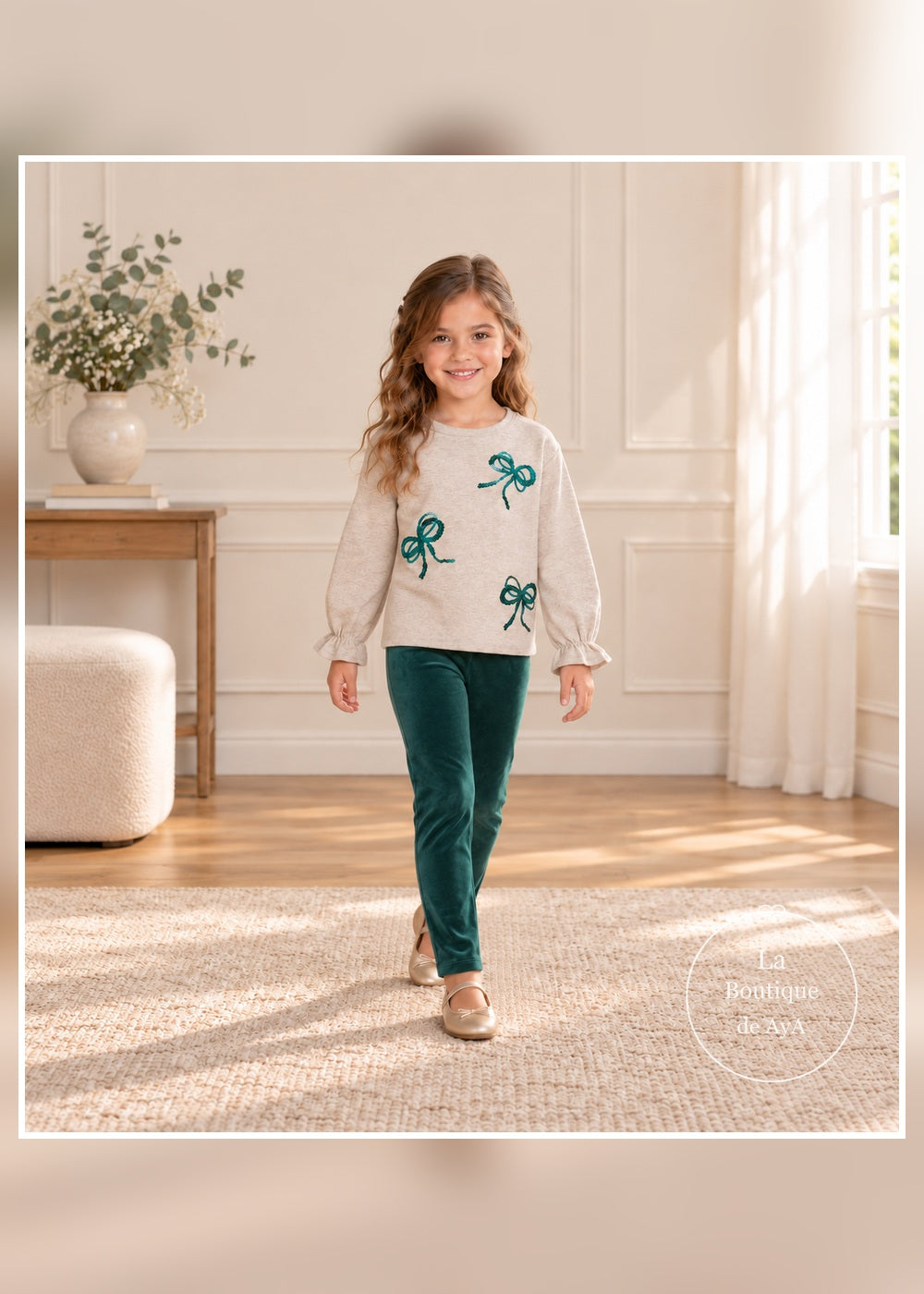 Conjunto leggings lazos nenúfar niña Mayoral 04739 - Vista en movimiento
