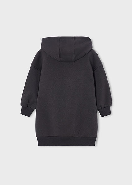 Vestido felpa capucha Carbón Mayoral para niña - imagen 5