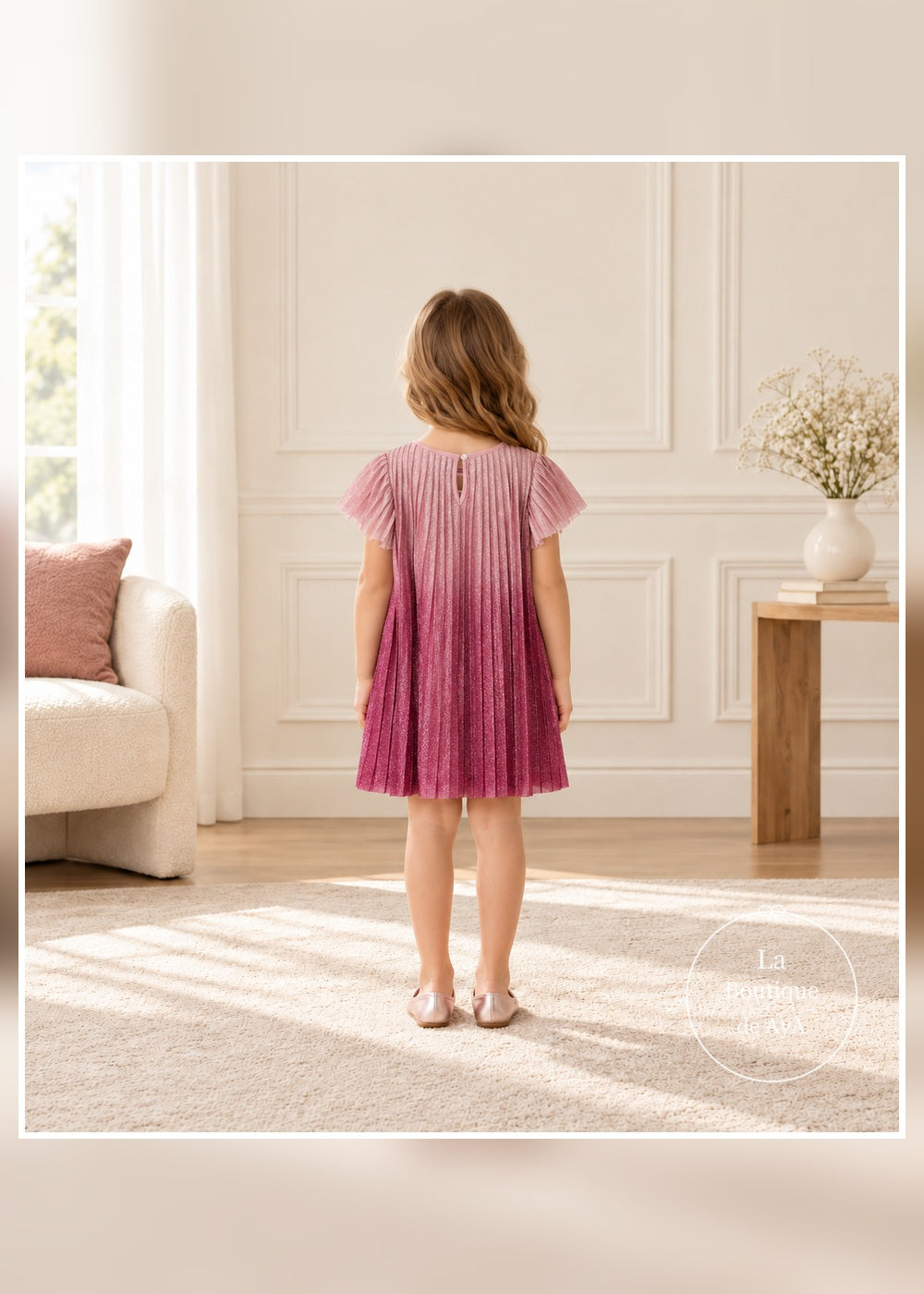 Vestido plisado degradé framboise niña Mayoral 04922 - Vista trasera