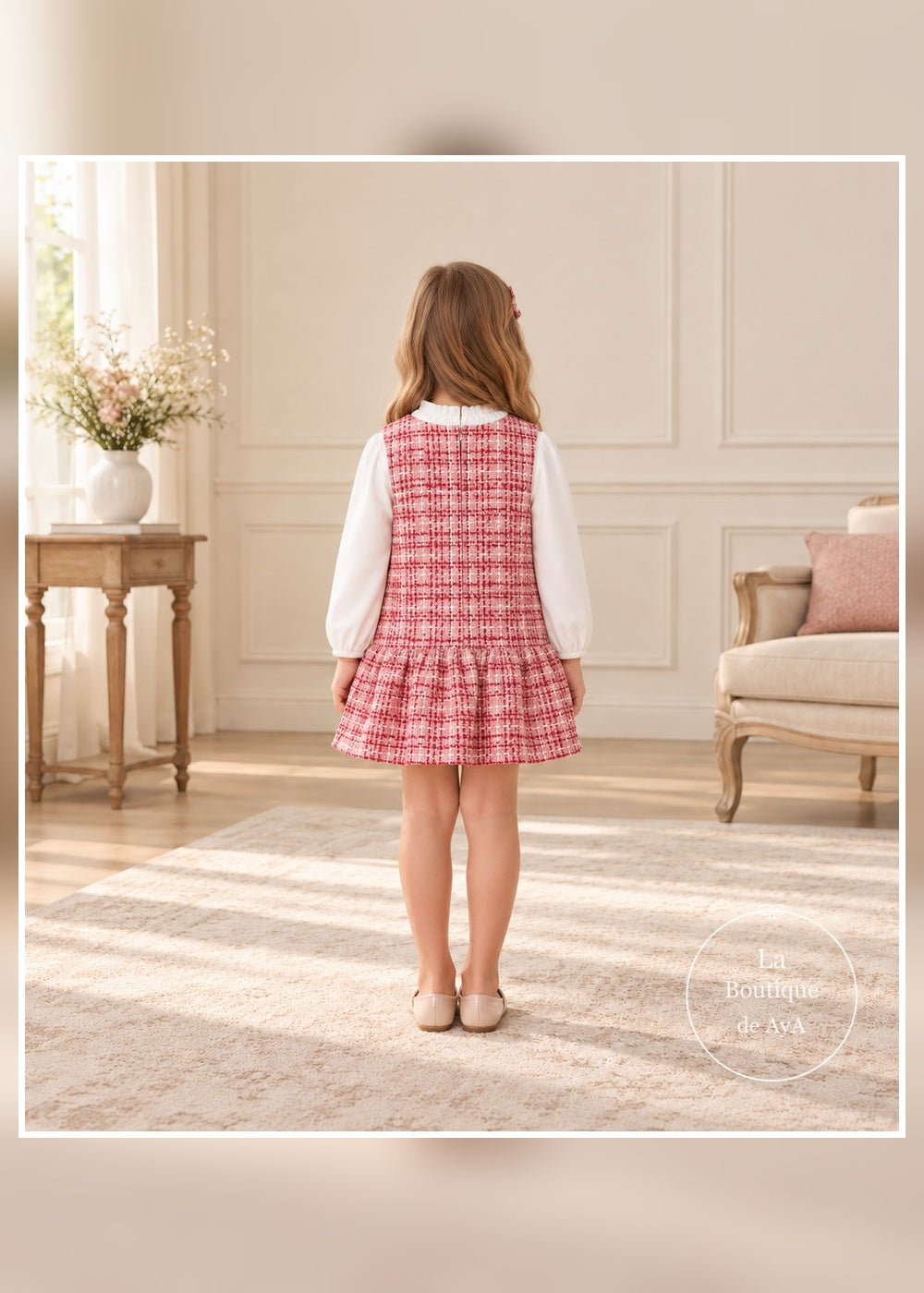 Vestido pichi combinado cuarzo niña Mayoral 04929 - Vista trasera