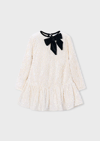 Vestido terciopelo lentejuelas Soja Mayoral para niña - imagen 4