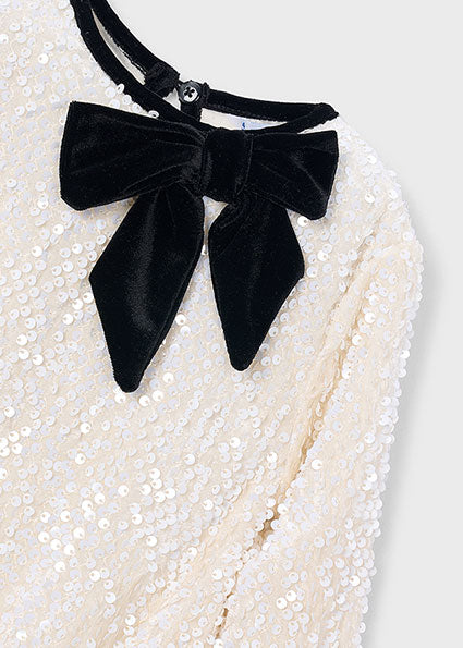 Vestido terciopelo lentejuelas Soja Mayoral para niña - imagen 6