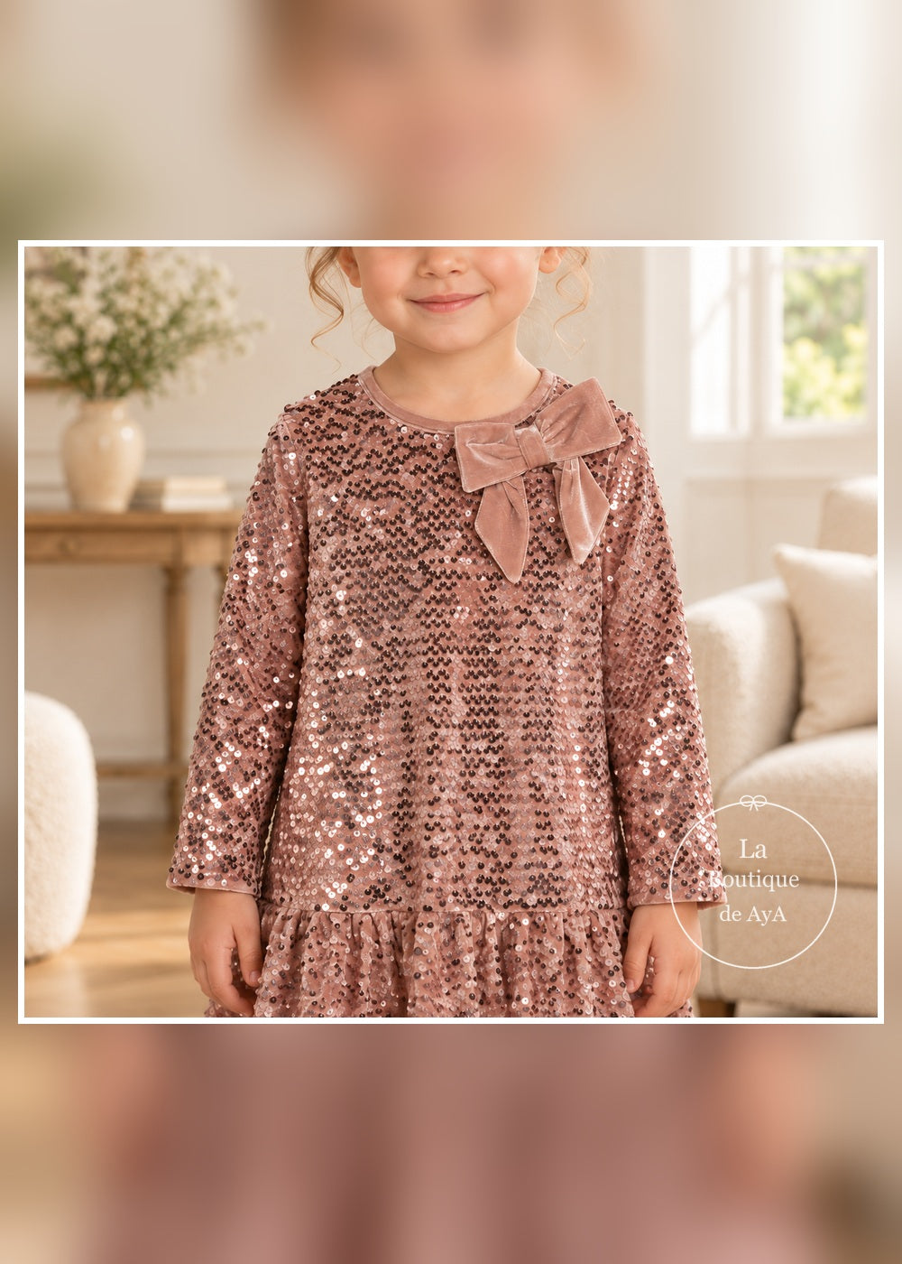 Vestido terciopelo lentejuelas cuarzo niña Mayoral 04931 - Detalle de la prenda superior