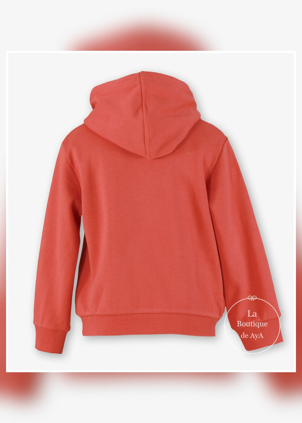Sudadera coral con capucha Miranda para niño vista trasera