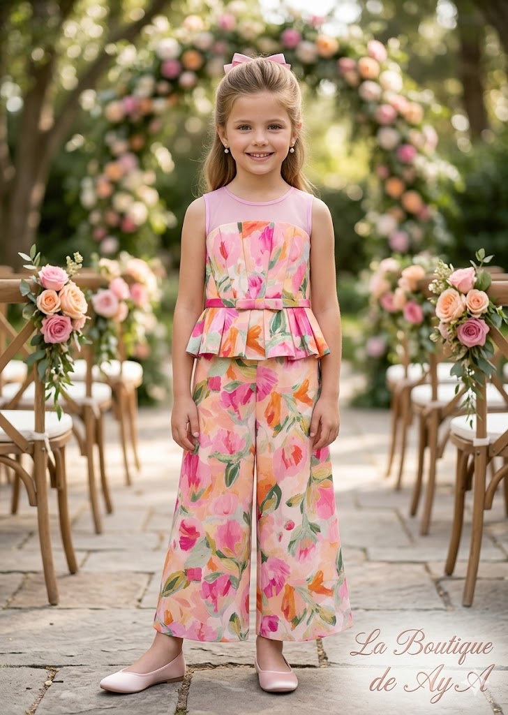 Mono de Ceremonia Niña Abel y Lula Estampado Floral | Tallas 8-16 años 05205