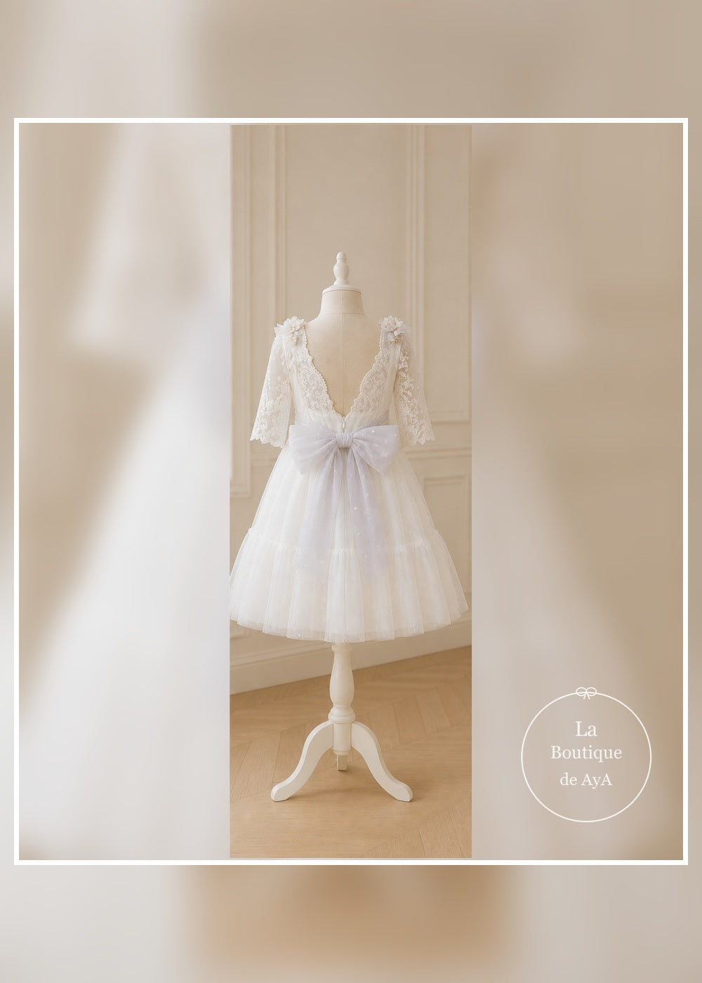vestido comunion concha meninas 26031 maniqui trasero