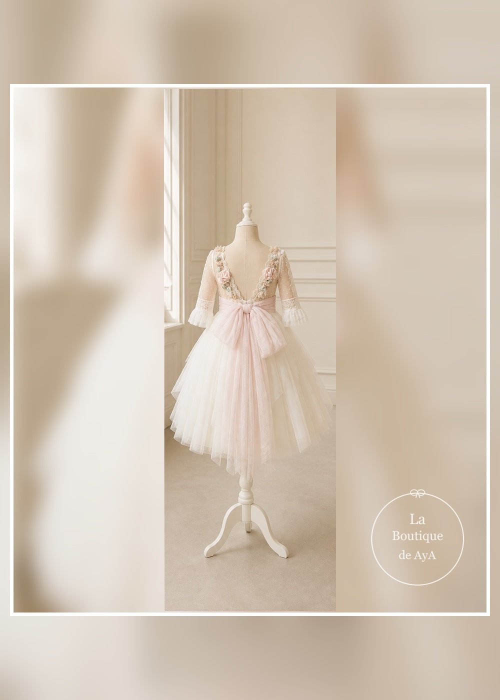 vestido comunion esmeralda meninas 26036 maniqui trasero