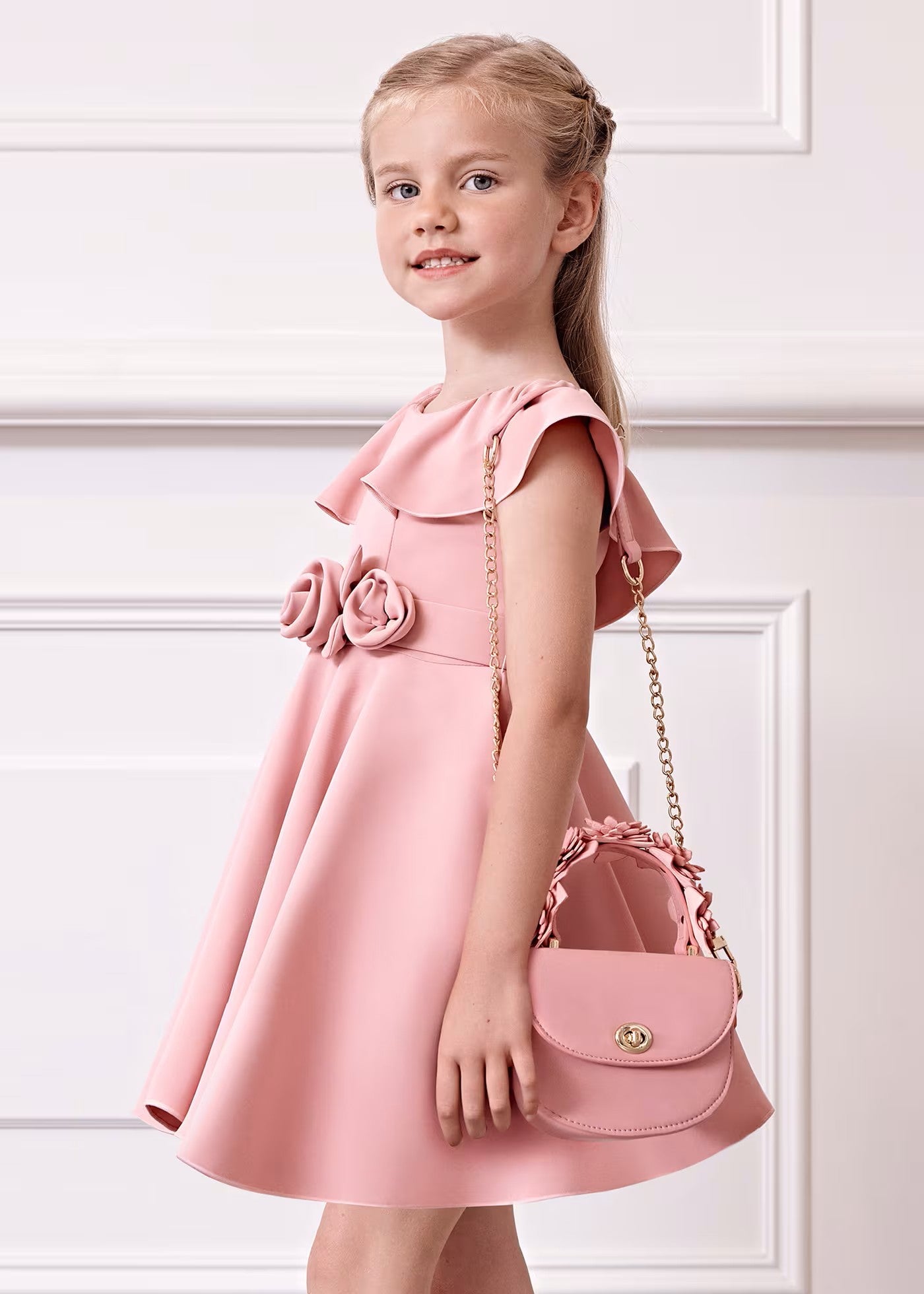 Vestido crepe fluido rosa 05085-047 Abel y Lula