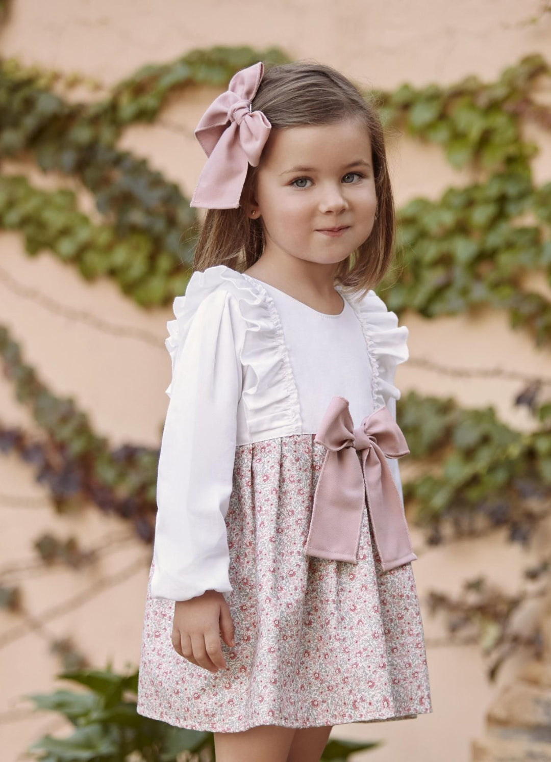 Vestido 2 Volantes Flores Lazo maquillaje JULIANA 25662 - La boutique de AyA Juliana