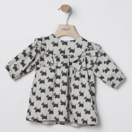VESTIDO BEBE NIÑA PERROS NEGRO COCO ACQUA 70797 - La boutique de AyA Coco Acqua