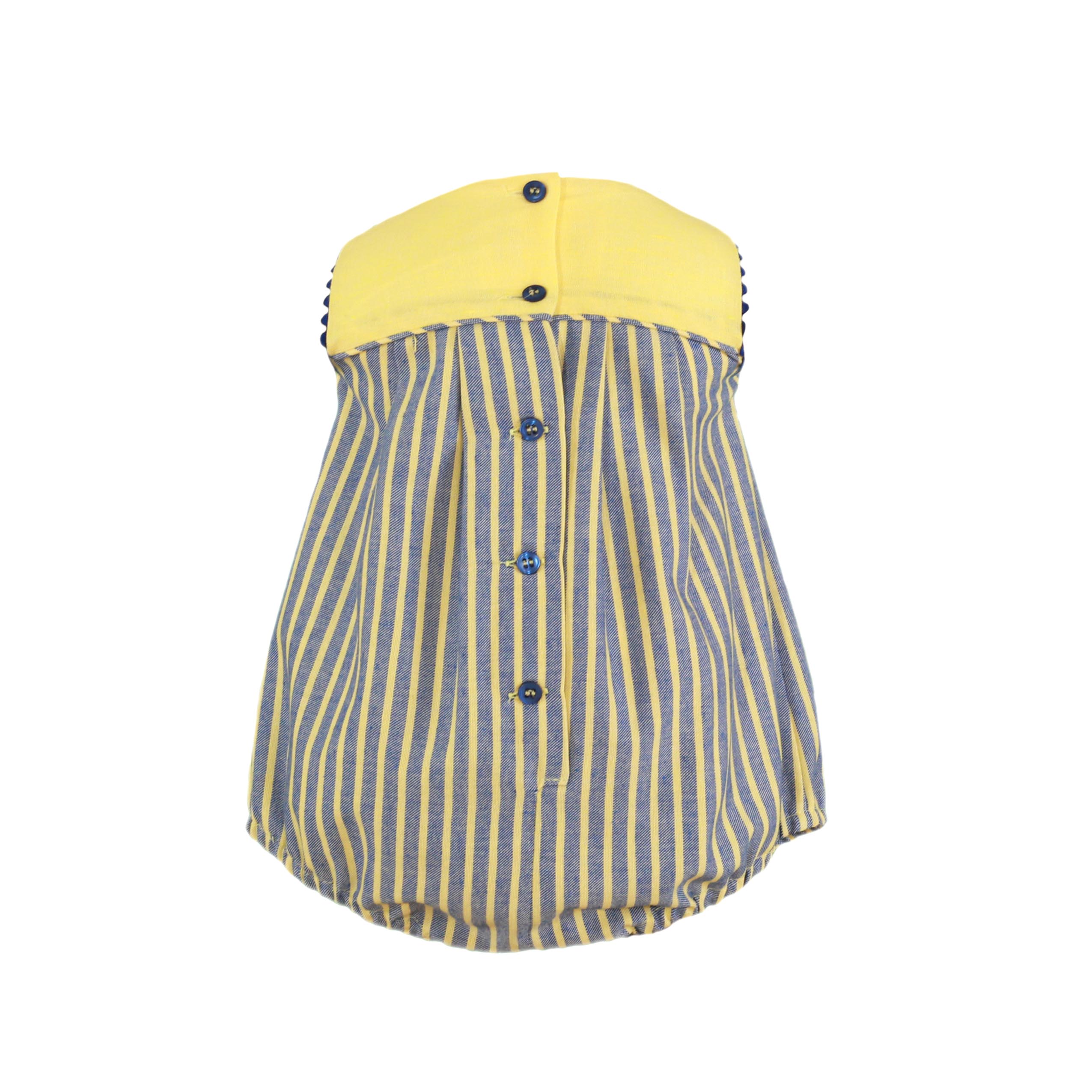 Pelele amarillo claro y marino Miranda 0042 - La boutique de AyA Miranda