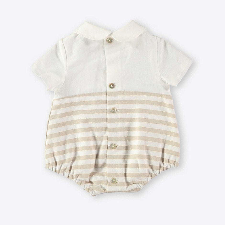 Ranita de bebé niño de rayas en tostado y blanco cocoacqua 80106 - La boutique de AyA Coco Acqua