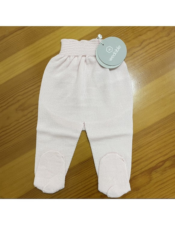 CONJUNTO DE PUNTO FINO DE LANA COLOR ROSA CLARO WEDOBLE 10322 - La boutique de AyA Wedoble