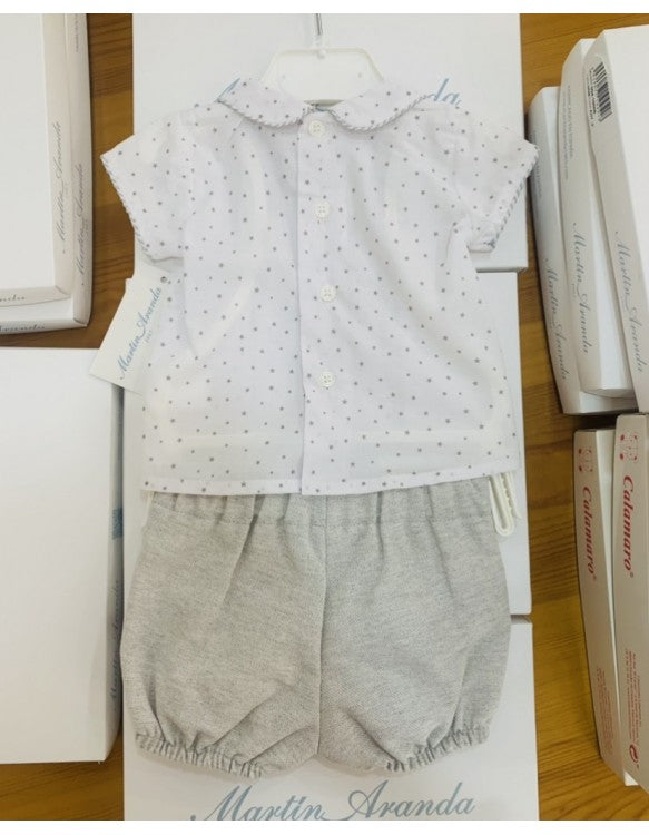 CONJUNTO BEBE NIÑO GRIS ESTRELLAS MARTIN ARANDA 20042 - La boutique de AyA Martin Aranda