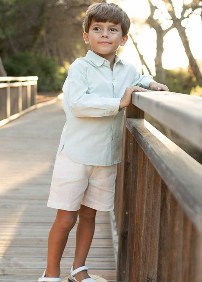 Conjunto de niño en color beige y verde cocoacqua 60136 - La boutique de AyA Coco Acqua