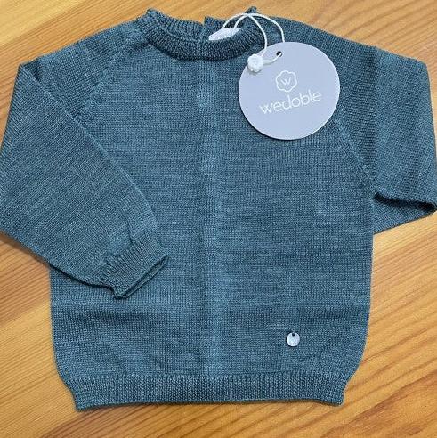 CONJUNTO DE PUNTO FINO DE LANA COLOR VERDE WEDOBLE 10322F - La boutique de AyA Wedoble