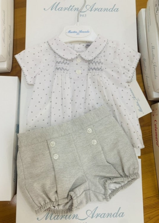 CONJUNTO BEBE NIÑO GRIS ESTRELLAS MARTIN ARANDA 20042 - La boutique de AyA Martin Aranda