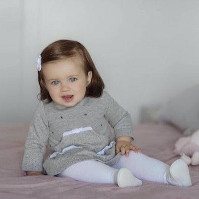VESTIDO BEBE GRIS CON ESTRELLITAS MIRANDA 0060 - La boutique de AyA