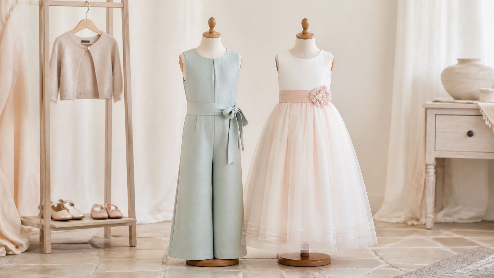 Segundo look de comunión para niña con mono o vestido cómodo